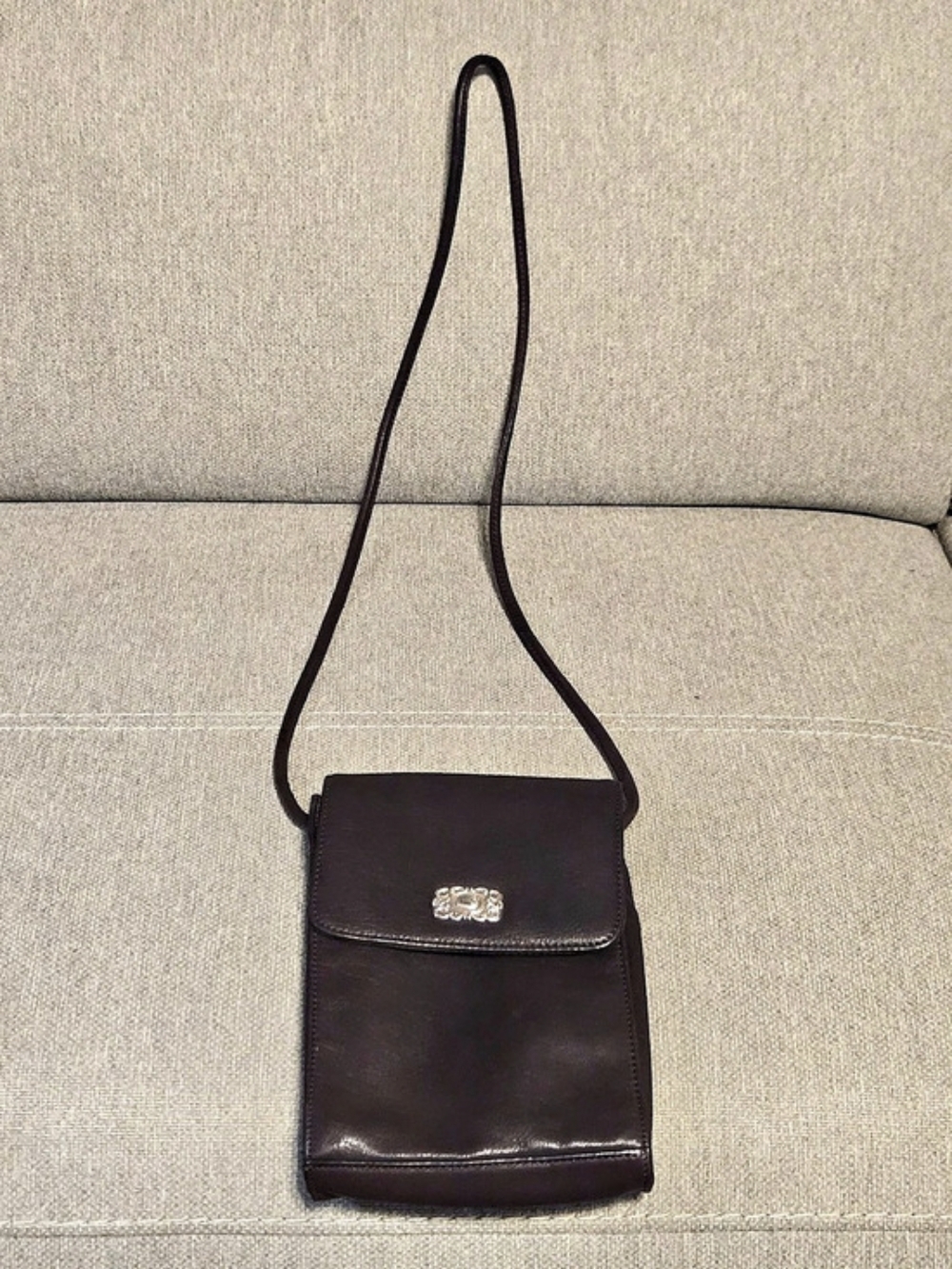 Fossil Vintage Flap Espresso Brown Leather Shoulder Bag